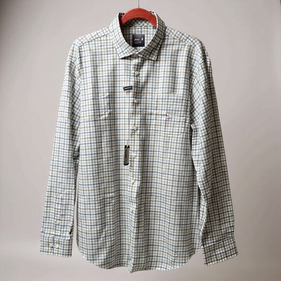 JOHNNIE-O Performance Biles Malibu Blue Plaid Button Shirt XL $138 NWT - Picture 1 of 9